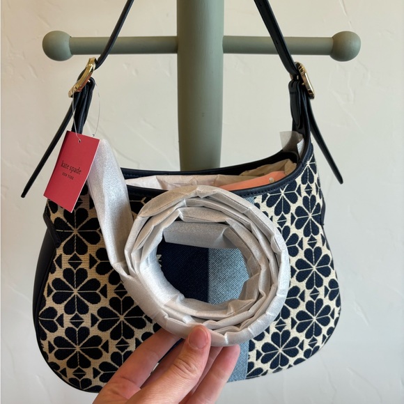 NWT Kate Spade Flower Jacquard Stripe Sam Small Convertible Shoulder Bag - Picture 3 of 8